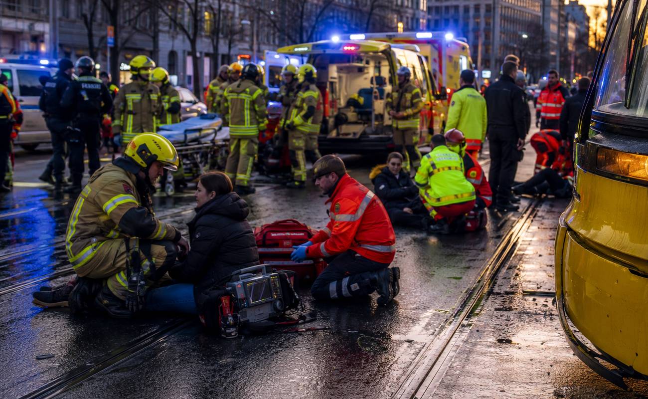 Berlin’de raydan çıkan tramvay paramparça oldu: 3’ü ağır, 20 yaralı!